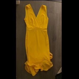 Fashion Nova mermaid style mustard dress
